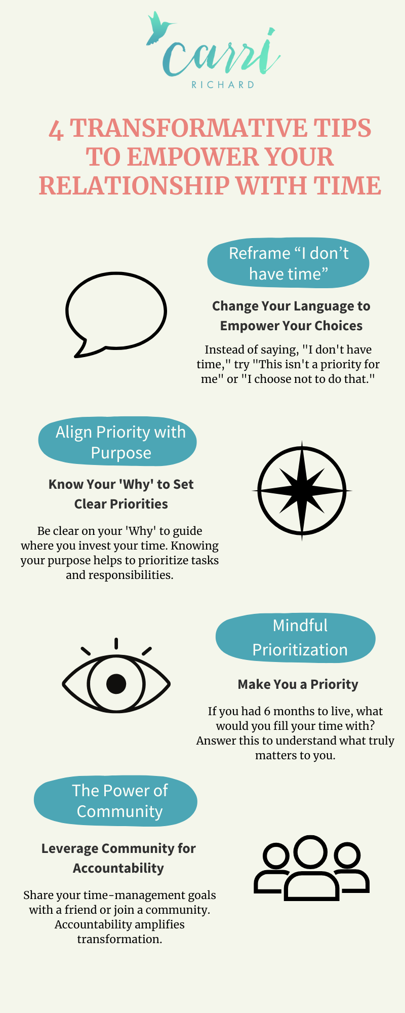 4 transformative tips for time management infographic